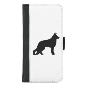 Black silhouette of German Shepherd dog iPhone 8/7 Plus Wallet Case