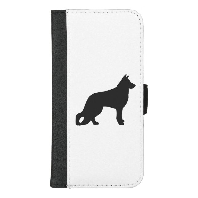 Black silhouette of German Shepherd dog iPhone Wallet Case (Front)