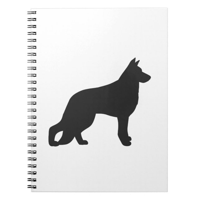 Black silhouette of German Shepherd dog Notebook (Front)
