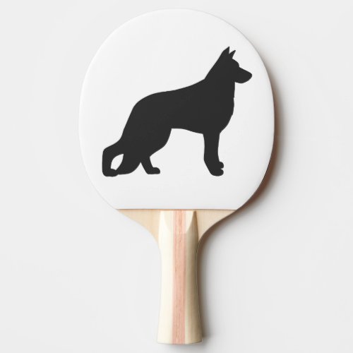 Black silhouette of German Shepherd dog Ping Pong Paddle