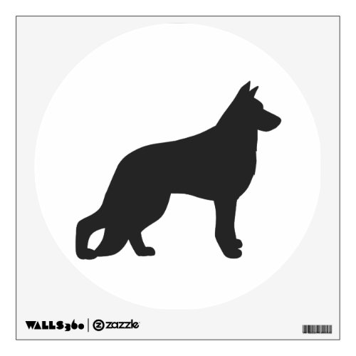 Black silhouette of German Shepherd dog Wall Decal