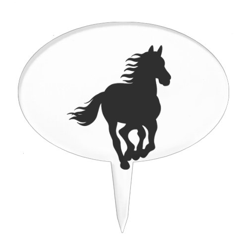 Black silhouette of horse _ Choose background colo Cake Topper