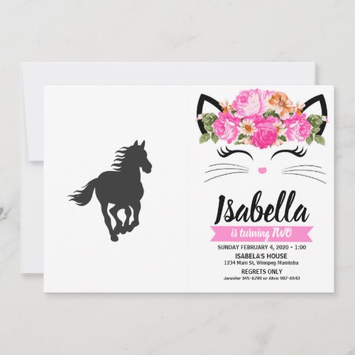 Black silhouette of horse _ Choose background colo Invitation