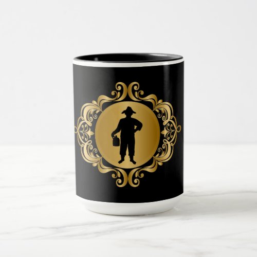  Black Silhouette of Moonshiner Mug