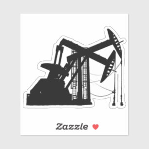 Black Silhouette Oilfield Pumping Units Cutout Sticker