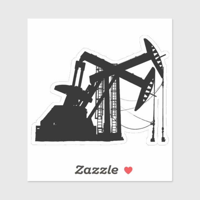Black Silhouette Oilfield Pumping Units Cutout Sticker (Sheet)