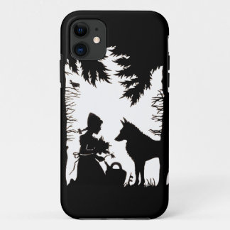 Black Silhouette Red Riding Hood Wolf Woods iPhone 11 Case