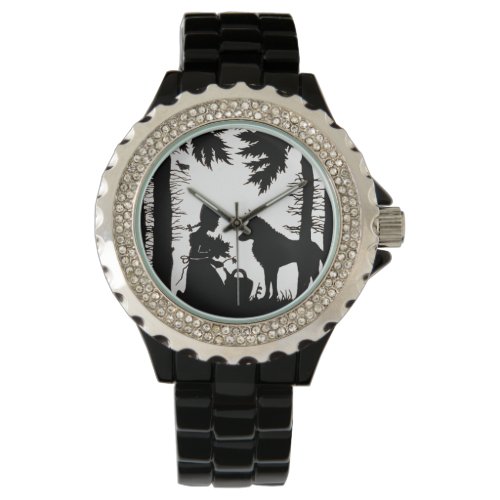 Black Silhouette Red Riding Hood Wolf Woods Watch