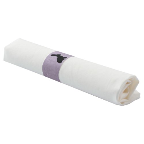 Black Silhouette Sitting Rabbit Purple Pattern Napkin Bands