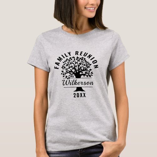 Black Silhouette Tree Family Reunion Gift Souvenir T_Shirt