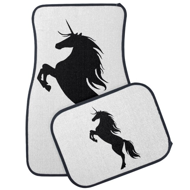 Black Silhouette Unicorn Car Mats (Set)