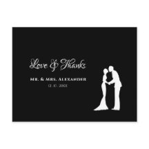 Black Silhouette Wedding Thank You