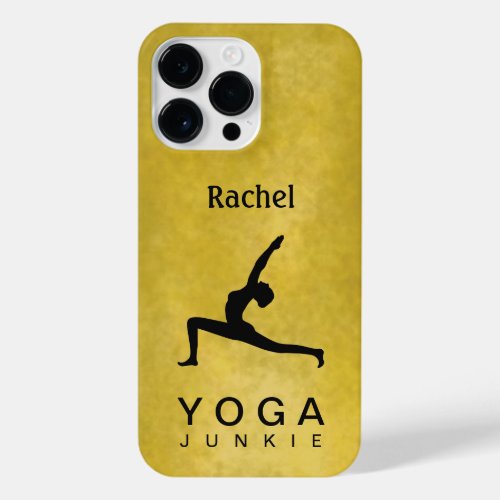 Black Silhouette Yoga Warrior Pose Woman Zazzle iPhone 14 Pro Max Case