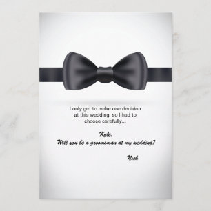 Black Silk Bow Tie Groomsman Request Invitation