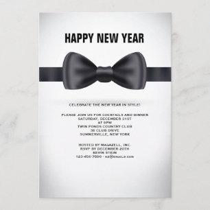 Black Silk Bow Tie Invitation