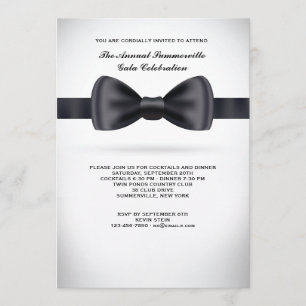 Black Silk Bow Tie Invitation