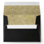 Black Silk Velvet Faux Gold Brush Stroke Address Envelope