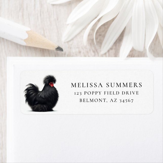 Black Silkie Chicken Label (Insitu)