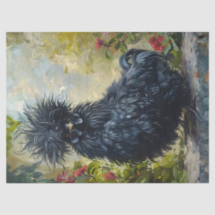 Black Silkie Chicken Painting Decoupage Tissue Paper