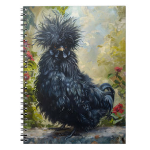Black Silkie Chicken Painting Notebook