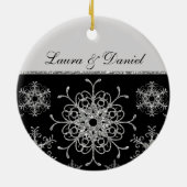 Black, Silver 1st Christmas Keepsake Ornament (Back)