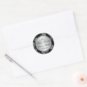 Black, Silver 25th Wedding Anniversary Sticker (Envelope)