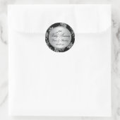 Black, Silver 25th Wedding Anniversary Sticker (Bag)