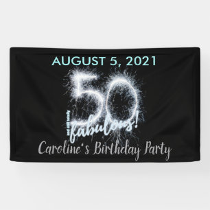 Black Silver 50 & still Fabulous 50th Birthday Banner