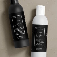 Black Silver 8 OZ Cosmetic Bottle Waterproof Label
