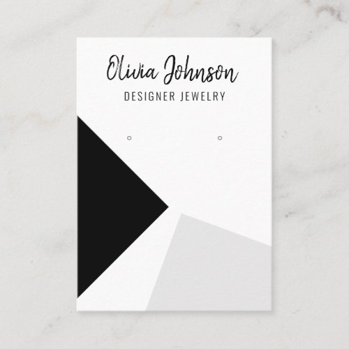 Black Silver Abstract Jewelry Earring Display  Business Card