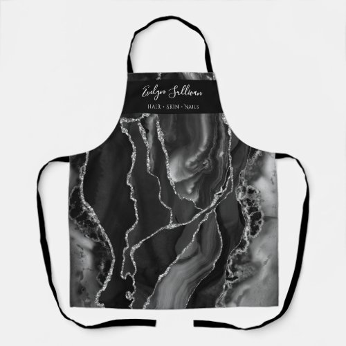 black silver agate beauty professional apron