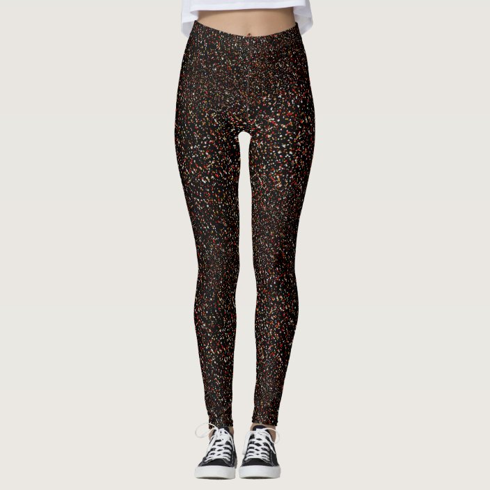 Black Silver And Gold Womens Sparkle Leggings 