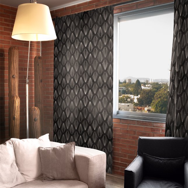 Black & Silver Art Deco Pattern  Blackout Curtains (Creator Uploaded)