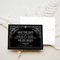 Black Silver Art Deco Scrollwork Wedding