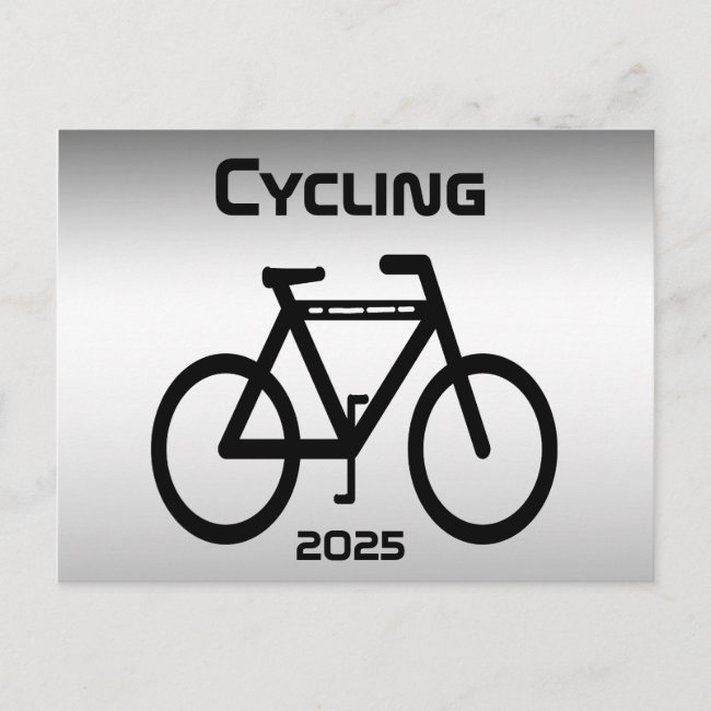 Black Silver Bicycle with 2025 Calendar on Back