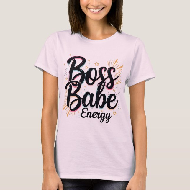 Black & Silver Boss Babe Shirt (Front)