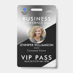 Black Silver Business Conference Exhibition Photo Badge