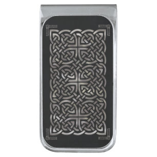 Black & Silver Celtic Finish Money Clip