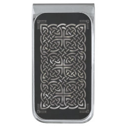 Black &amp; Silver Celtic Silver Finish Money Clip