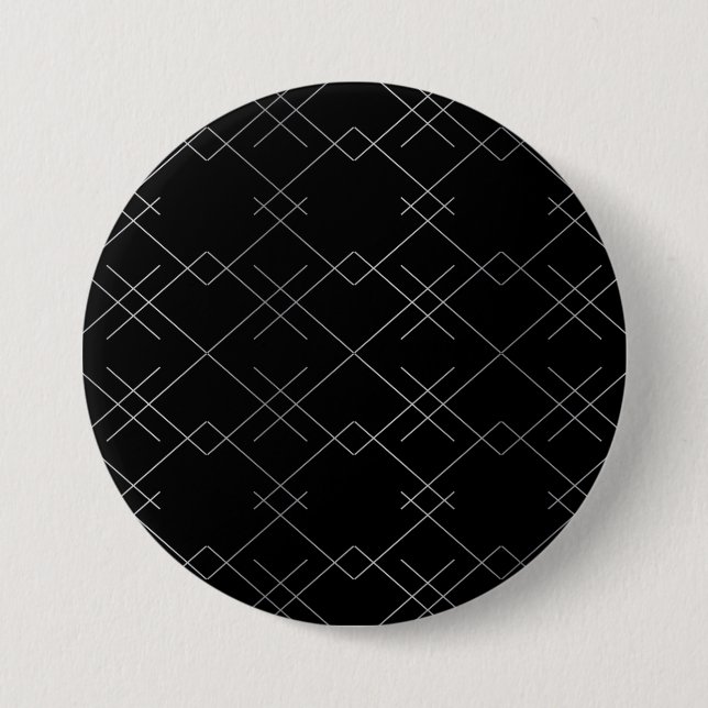 Black-silver, cool, elegant, simple modern pattern button (Front)