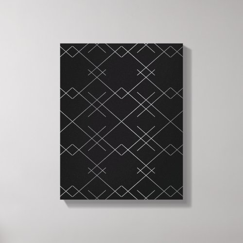Black_silver cool elegant simple modern pattern canvas print