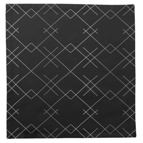 Black_silver cool elegant simple modern pattern cloth napkin