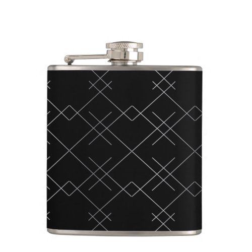 Black_silver cool elegant simple modern pattern flask