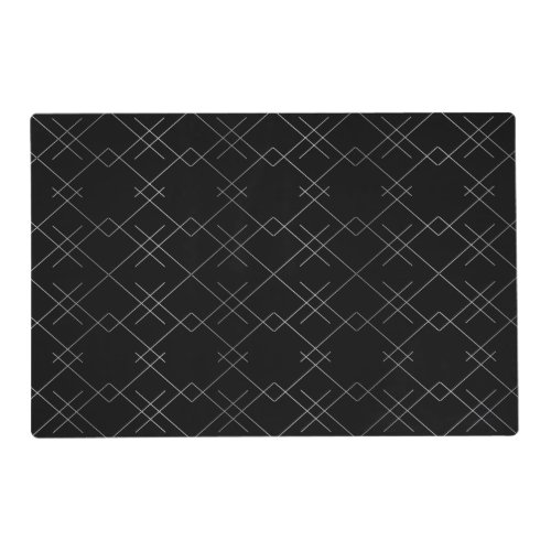 Black_silver cool elegant simple modern pattern placemat