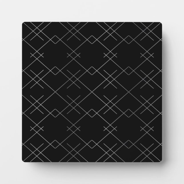 Black-silver, cool, elegant, simple modern pattern plaque (Front)