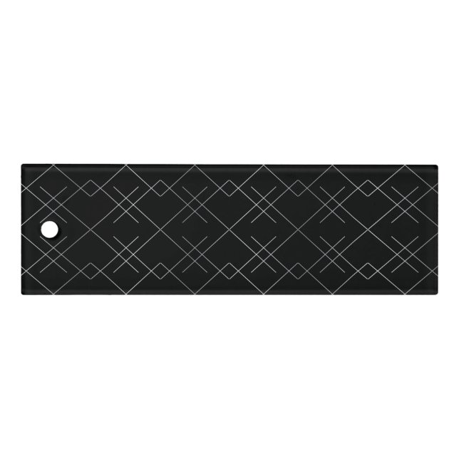 Black-silver, cool, elegant, simple modern pattern ruler (Front)