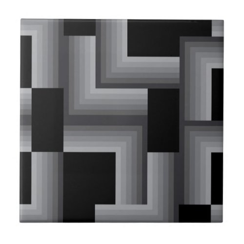 Black silver cool unique trendy square shapes ceramic tile