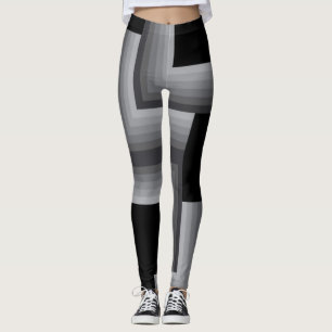 Black, silver ,cool, unique, trendy square shapes leggings