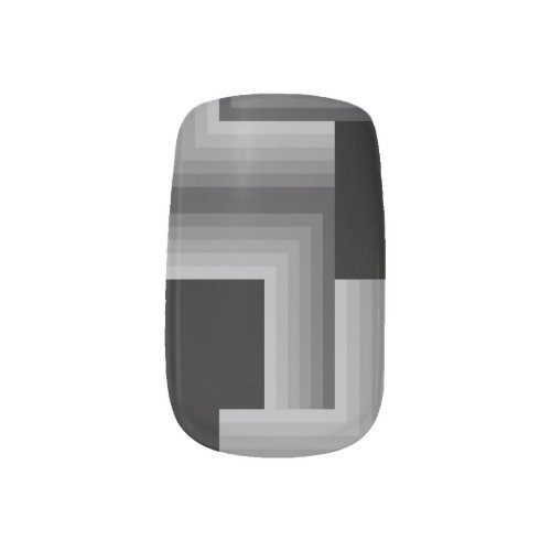 Black silver cool unique trendy square shapes minx nail art