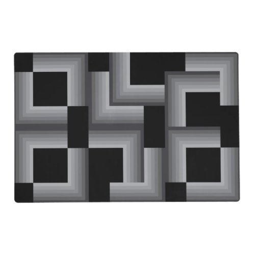 Black silver cool unique trendy square shapes placemat